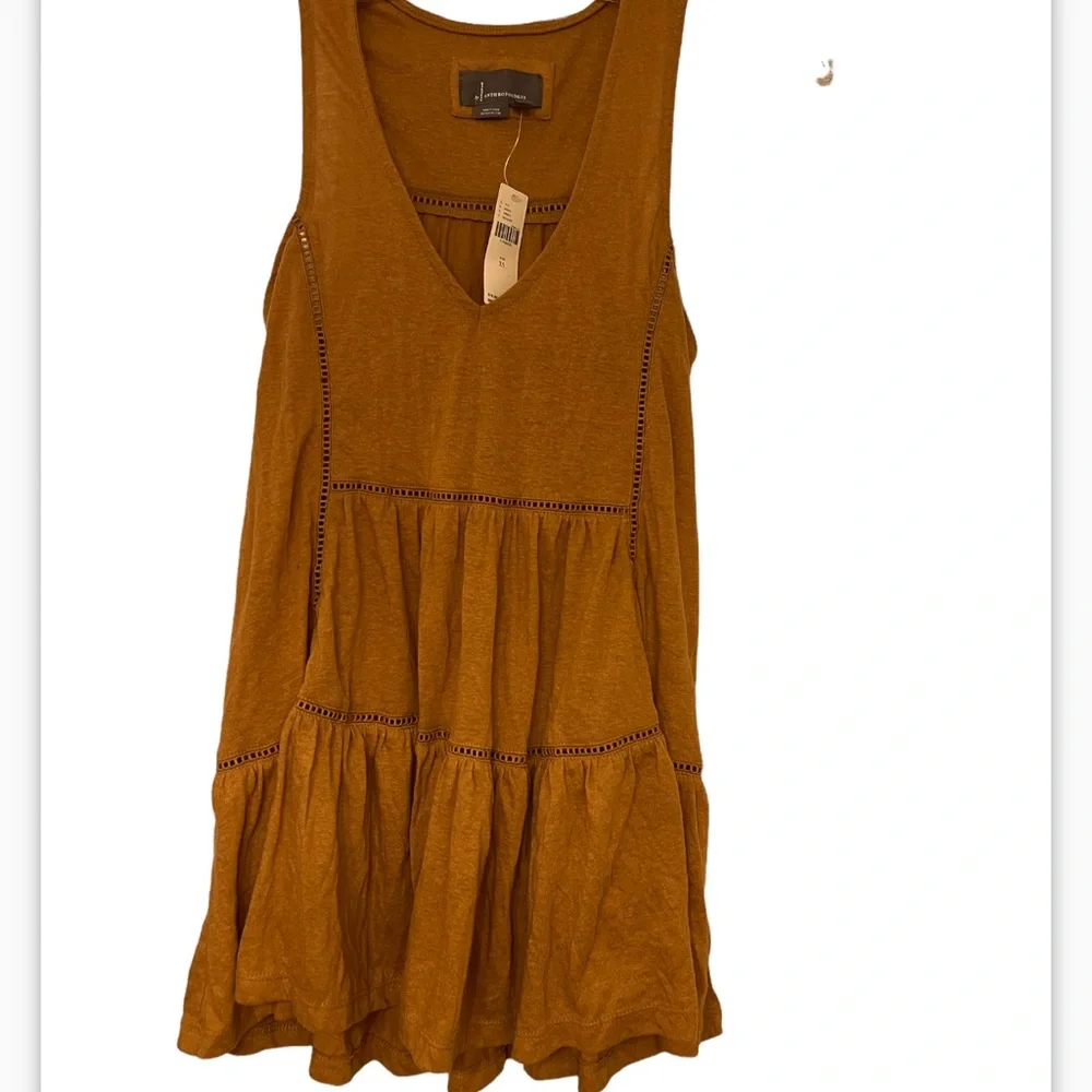 Anthropologie brand new with tags adorable copper brown color babydoll shirt - Picture 2 of 9